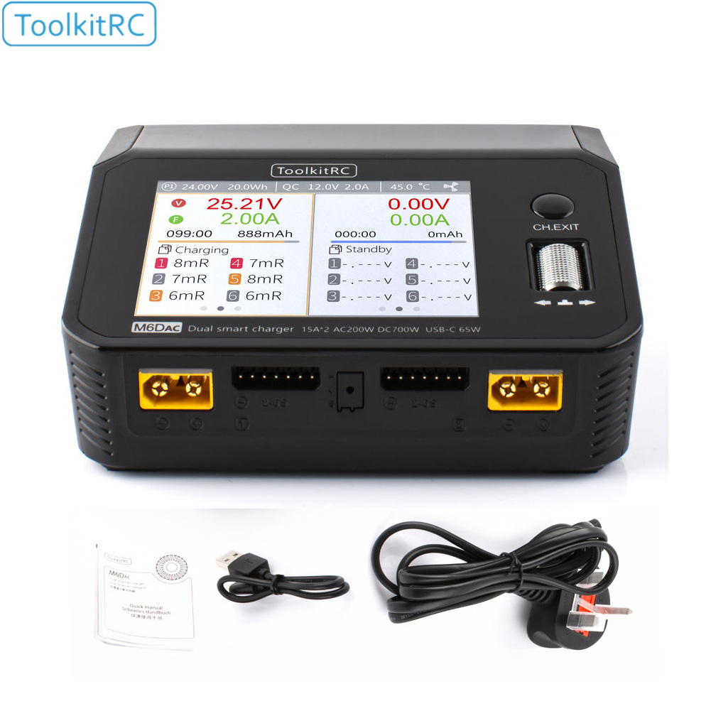 Toolkitrc M6Dac Smart Charger - ToolkitRC M6DAC Dwukanałowa Inteligentna Ładowarka Rozładowarka