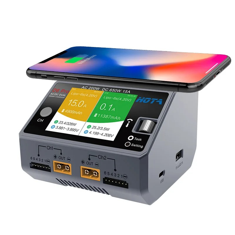 D6 Pro Czarny AC 200W DC 2x325 – Hota D6 Pro Dual Lipo Charger recenzja i cena