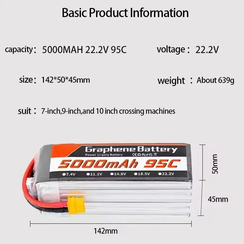 Akumulator LiPo 95C 22,2 V 6S  – 6S Lipo Battery 22.2V 5000Mah recenzja i cena